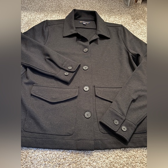 Brooks Brothers Heather Black Blazer Mid-Layer Stretch Button Jacket Size Small - Picture 7 of 10